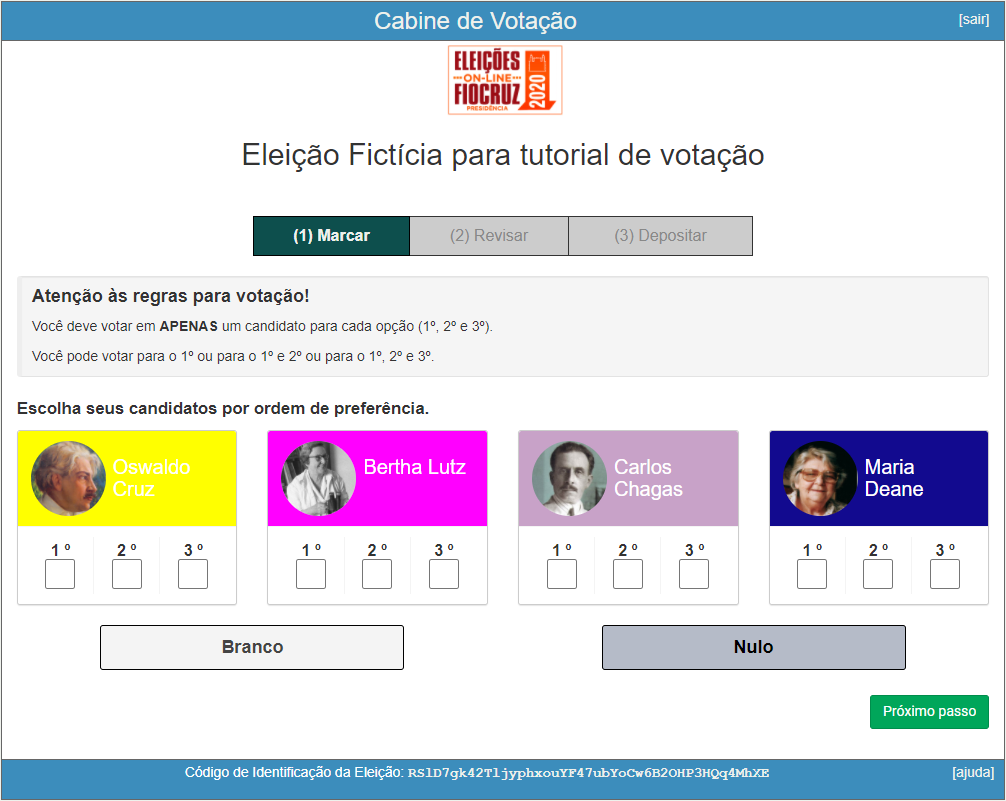 Escolha um candidato para conselho deliberativo