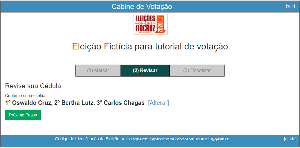 Revisão das escolhas feitas